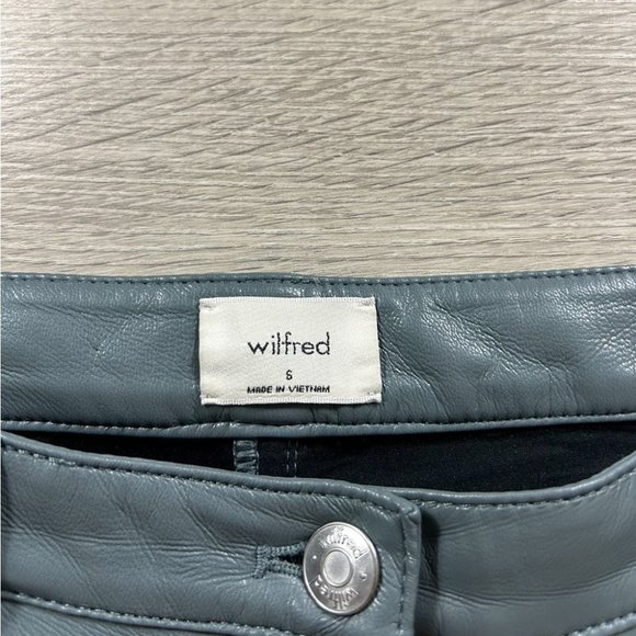 Aritzia Wilfred Melina Marbled Grey Faux Leather Crop Pants - Picture 7 of 15